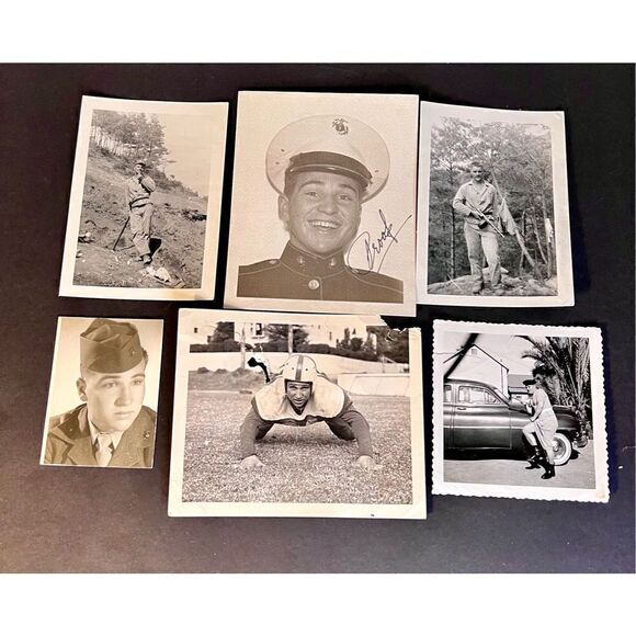 Vintage MID CENTURY MILITARY MEN Cross Dresser Gay Handsome Beefcake B/W Photos - Picture 1 of 11